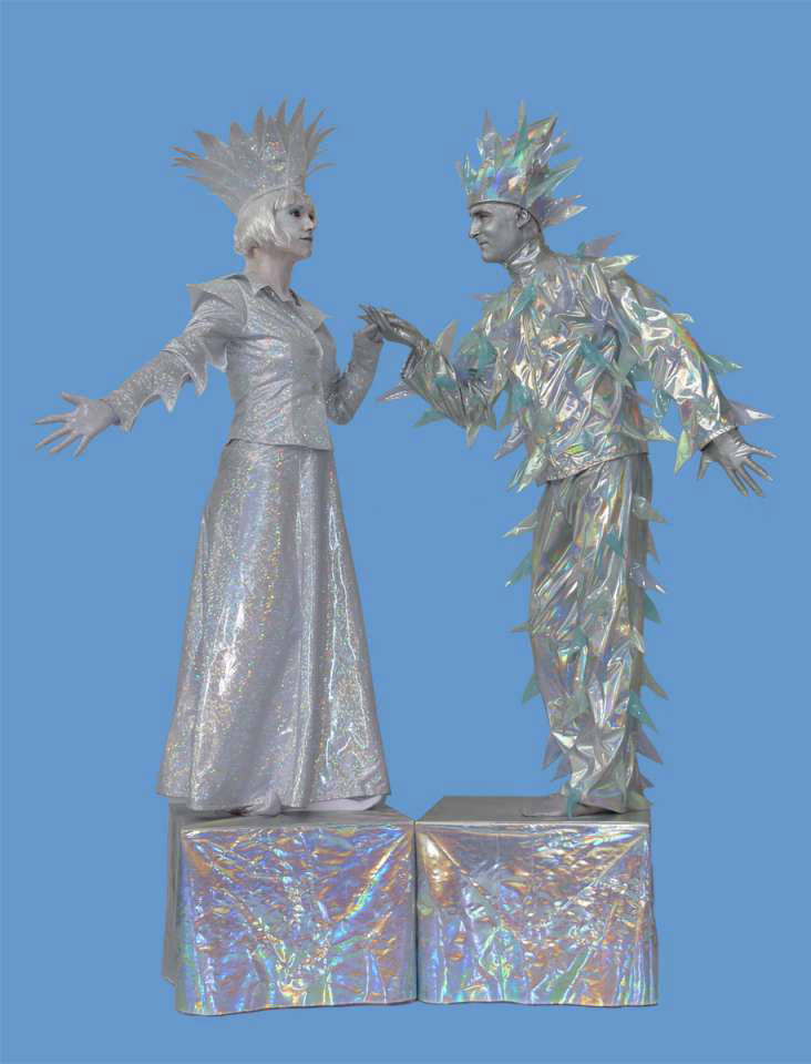 Ice People Living Statues