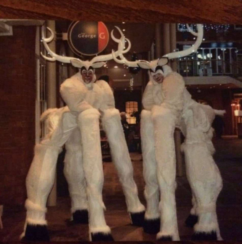Snow Reindeer Stilt Walkers
